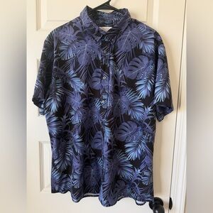 Cotton & Co Tropical Hawaiian Shirt - Black and Blue